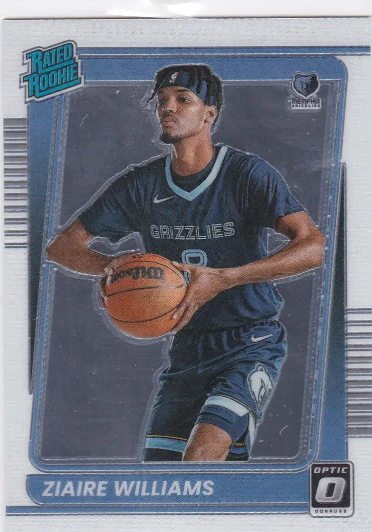 Basketball trading card of Ziaire Williams Rated Rookie from Panini Donruss Optic