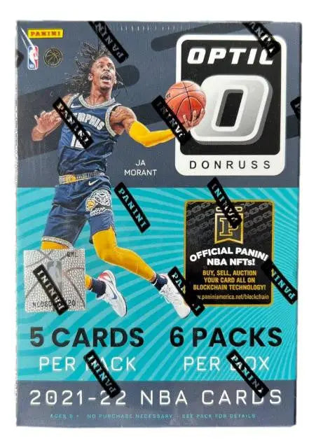 Basketball trading card box for 2021-22 NBA season with Optic Donruss branding