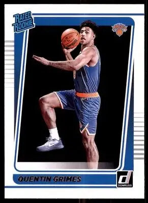 Quentin Grimes basketball card from 2021-22 Panini Donruss New York Knicks #216