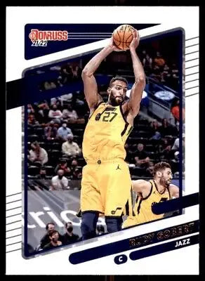 Rudy Gobert basketball card from 2021-22 Panini Donruss featuring Utah Jazz #182