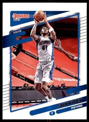 Saddiq Bey basketball card from 2021-22 Panini Donruss Detroit Pistons #195