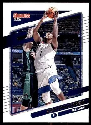 Zion Williamson 2021-22 Panini Donruss trading card for New Orleans Pelicans #189