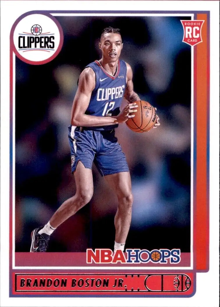 Brandon Boston Rookie card from 2021-22 Panini Hoops Los Angeles Clippers collection