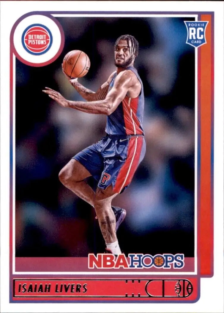 Isaiah Livers Rookie Basketball Card from 2021-22 Panini Hoops Detroit Pistons #208