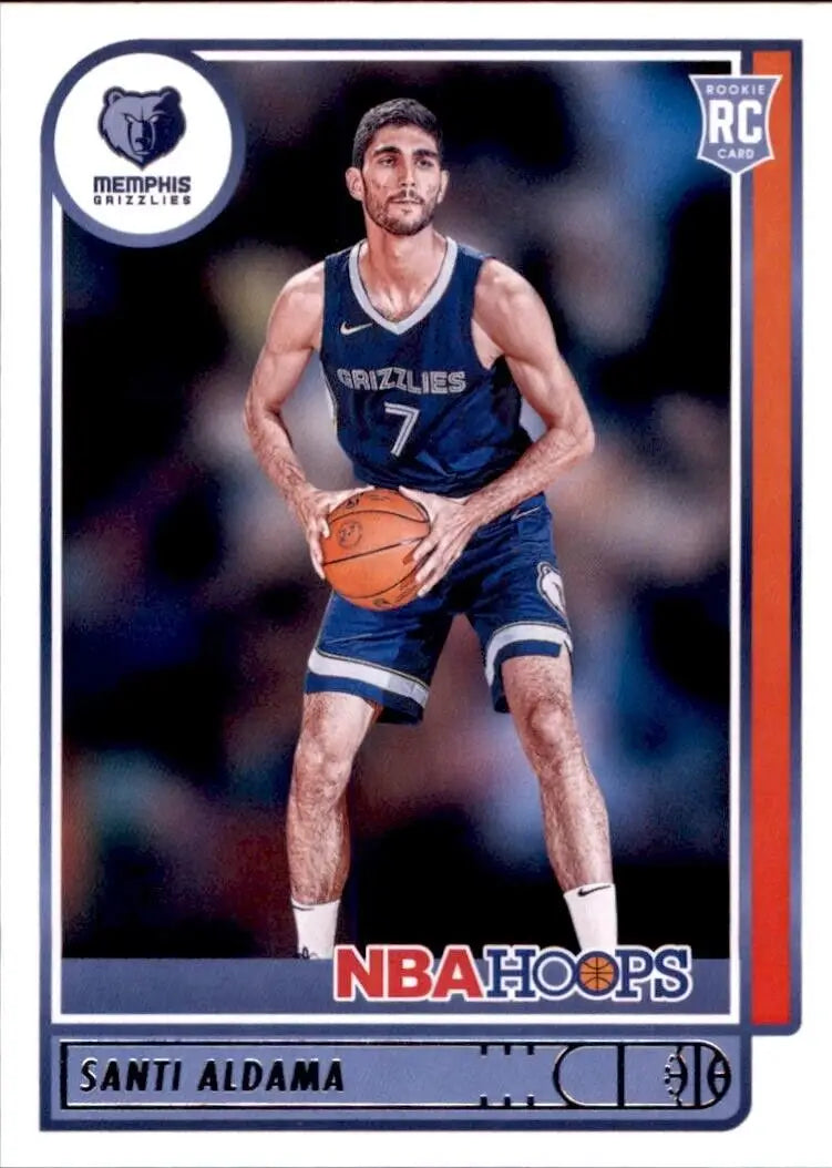 Santi Aldama rookie basketball card from 2021-22 Panini Hoops Memphis Grizzlies #207