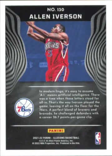 Allen Iverson basketball card from 2021-22 Panini Illusions Philadelphia 76ers NM-MT