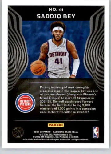 Saddiq Bey basketball card from 2021-22 Panini Illusions with original gloss finish