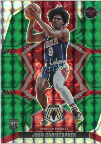 Josh Christopher 2021-22 Panini Mosaic Green Rookie Card Houston Rockets NM-MT