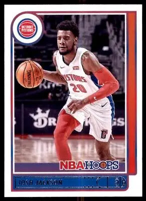 Josh Jackson basketball card from 2021-22 Panini NBA Hoops Detroit Pistons #185