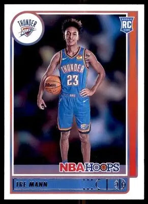 Basketball rookie card of Tre Mann from 2021-22 Panini NBA Hoops Oklahoma City Thunder