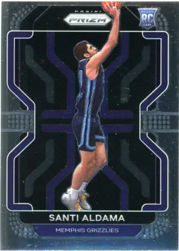 Santi Aldama 2021-22 Panini Prizm rookie card showcasing Memphis Grizzlies player