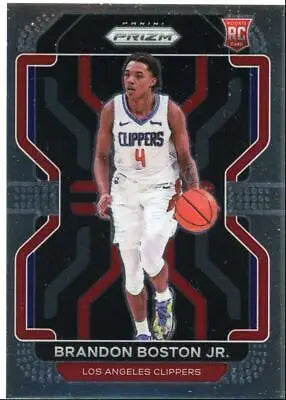 Brandon Boston Jr. Panini Prizm Rookie Card Los Angeles Clippers #330 centered display