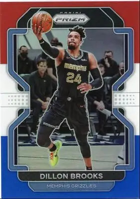 Dillon Brooks basketball card from 2021-22 Panini Prizm Red White Blue Memphis Grizzlies