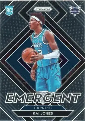 Kai Jones basketball card from 2021-22 Panini Prizm Emergent Charlotte Hornets #1