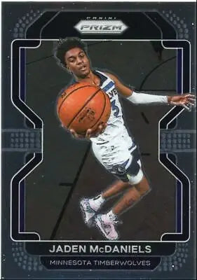 Jaden McDaniels basketball card from 2021-22 Panini Prizm Minnesota Timberwolves #12