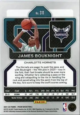 Basketball trading card featuring James Bouknight from 2021-22 Panini Prizm series