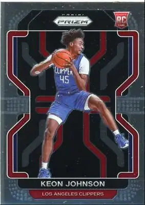 Keon Johnson 2021-22 Panini Prizm Rookie Card Los Angeles Clippers #326