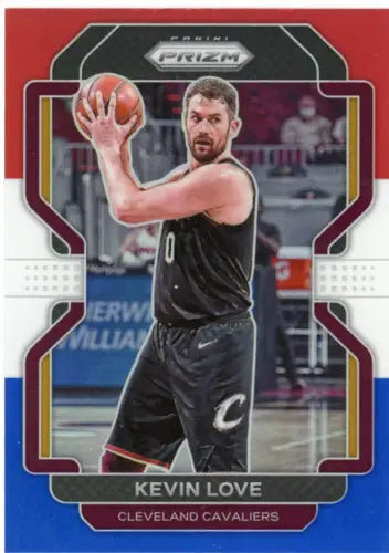 2021-22 Panini Prizm Red White and Blue 115 Kevin Love Cleveland Cavaliers Card