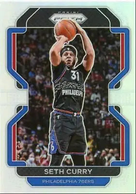 Seth Curry basketball card from 2021-22 Panini Prizm Philadelphia 76ers #198