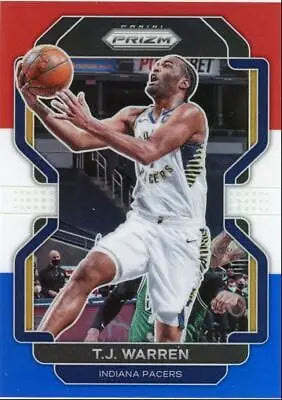 2021-22 Panini Prizm T.J. Warren Red White Blue Indiana Pacers basketball trading card