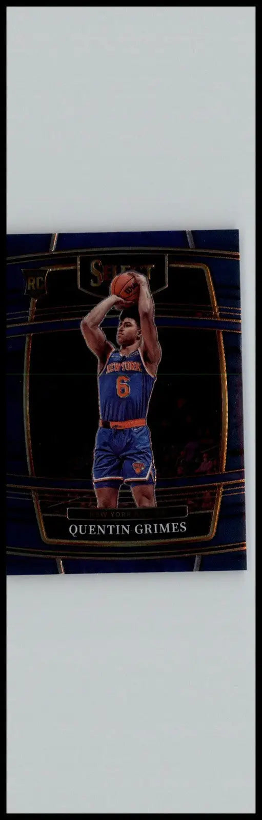 Quentin Grimes Blue Prizms basketball card from 2021-22 Panini Select New York Knicks