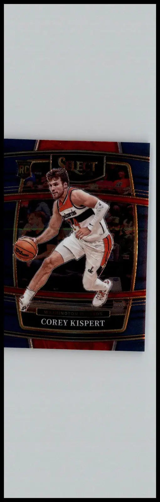 Corey Kispert basketball card from 2021-22 Panini Select Blue set, Washington Wizards