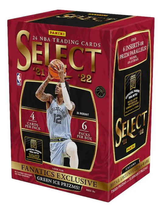 2021-22 Panini Select Basketball Fanatics Blaster Box with exclusive retail inserts Green Ice