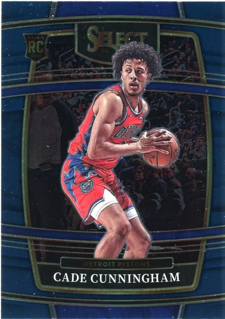 Cade Cunningham Rookie basketball card from 2021-22 Panini Select Detroit Pistons