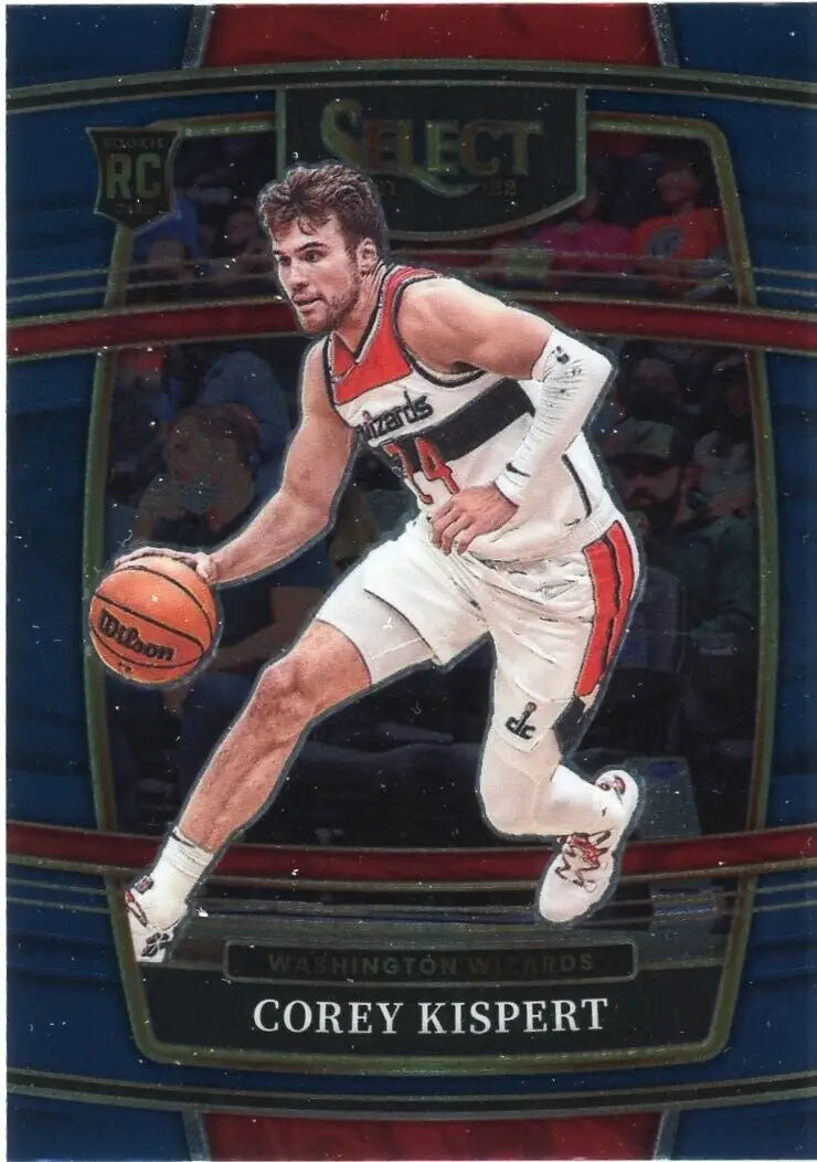 Corey Kispert Rookie Card from 2021-22 Panini Select Washington Wizards NBA Set