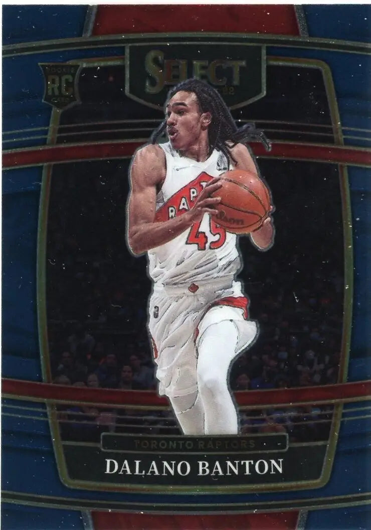 Dalano Banton Rookie Card from 2021-22 Panini Select Toronto Raptors NBA #91