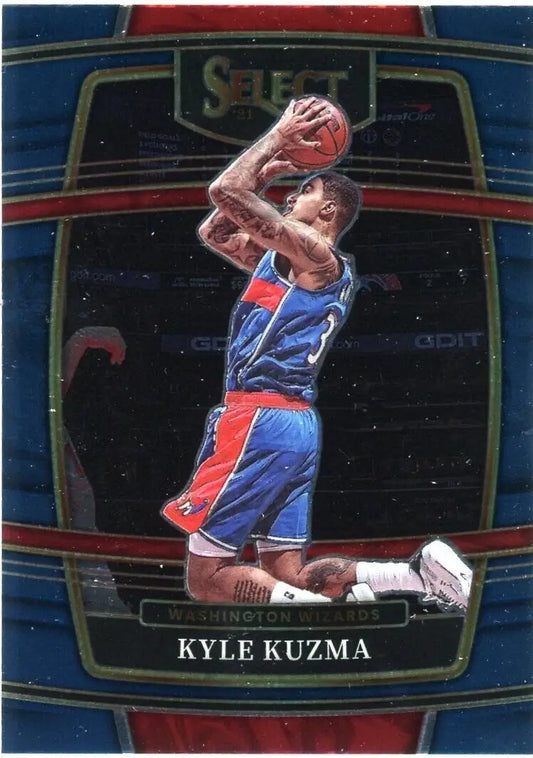 Kyle Kuzma Washington Wizards basketball card from 2021-22 Panini Select #70