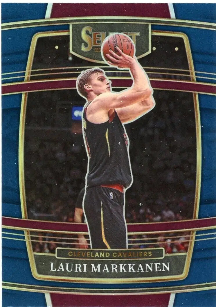 Lauri Markkanen Blue Prizm basketball card from 2021-22 Panini Select collection