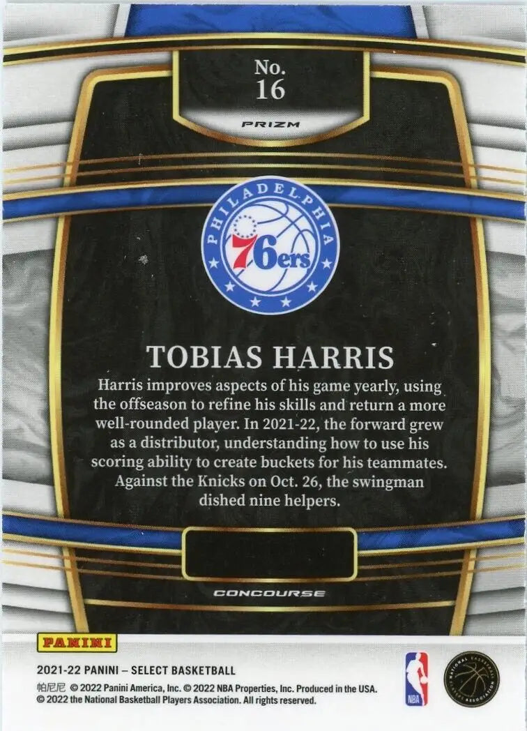 Tobias Harris Green White Purple basketball card from 2021-22 Panini Select