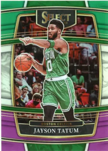 2021-22 Select Green White Purple #77 Jayson Tatum Boston Celtics Basketball Card