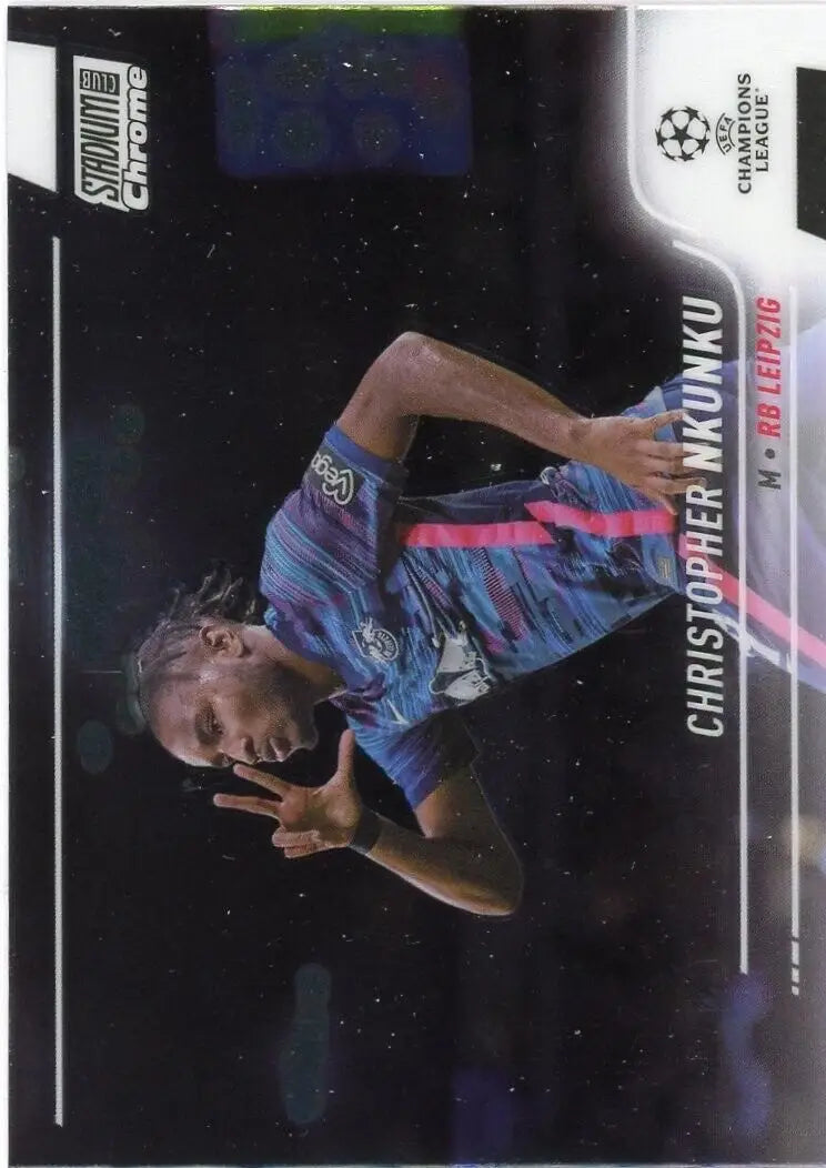 Christopher Nkunku soccer card from 2021-22 Stadium Club Chrome Champions League