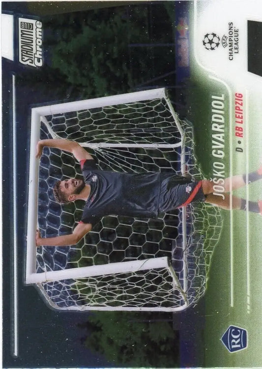 Joško Gvardiol Rookie soccer card from 2021-22 Stadium Club Chrome Champions League