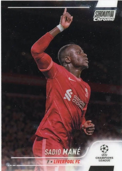 Sadio Mané soccer card from 2021-22 Stadium Club Chrome Champions League collection