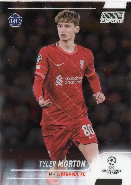 Tyler Morton soccer card from 2021-22 Stadium Club Chrome Champions League set