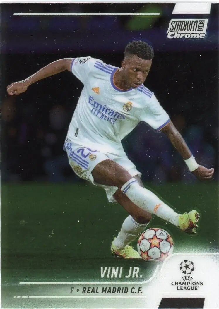 Vinícius Júnior soccer card from 2021-22 Stadium Club Chrome Champions League Real Madrid