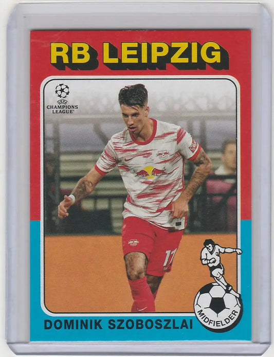 Soccer trading card of Dominik Szoboszlai from RB Leipzig Topps UEFA 1975-76