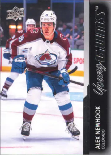 Alex Newhook hockey card from 2021-22 Upper Deck Young Guns for Colorado Avalanche