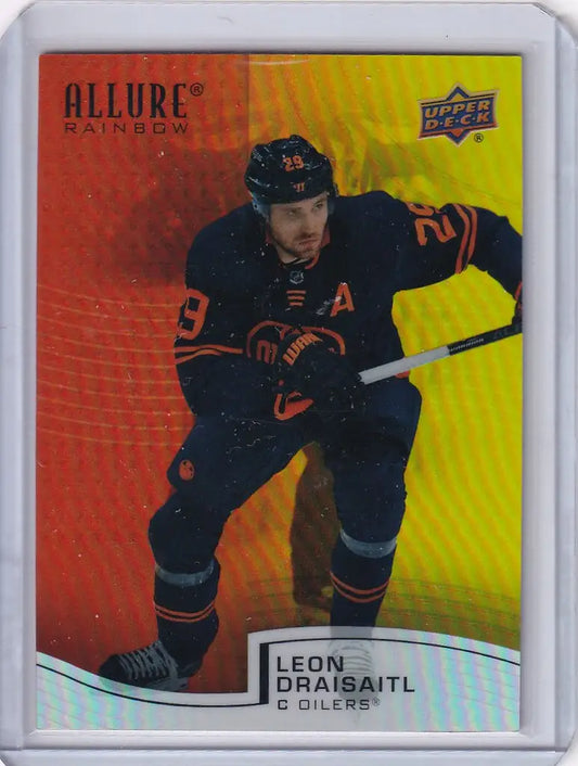 Hockey trading card of Leon Draisaitl from Edmonton Oilers Upper Deck Allure