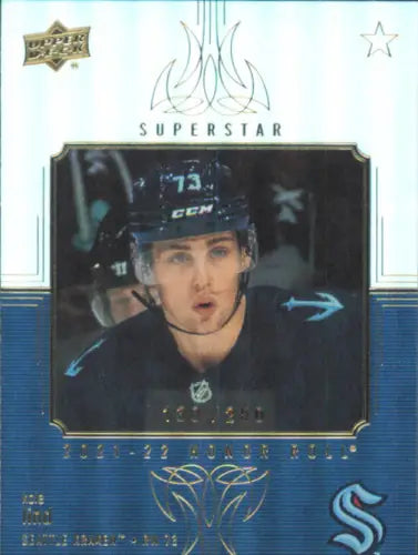 Hockey trading card of Kole Lind from Upper Deck Honor Roll, Seattle Kraken jersey 73