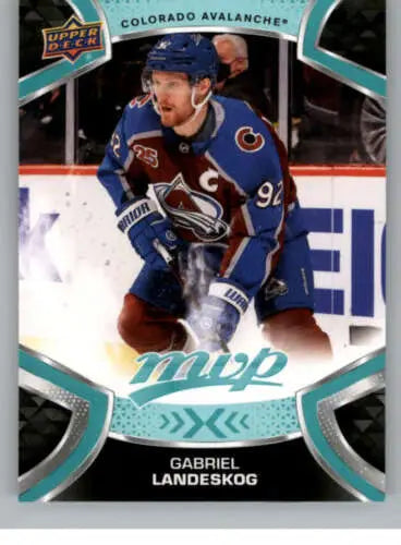 Hockey trading card featuring 2021-22 Upper Deck MVP Gabriel Landeskog with original gloss