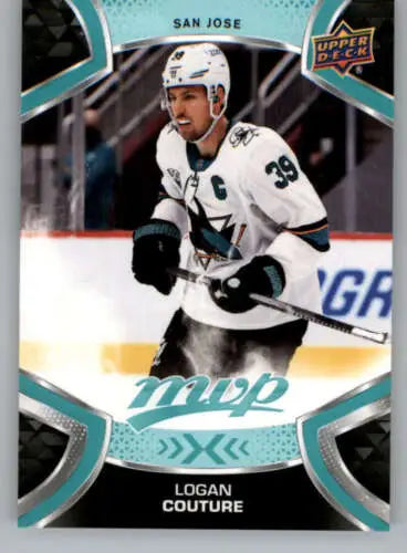 2021-22 Upper Deck MVP Logan Couture hockey card with original gloss for Sharks fans