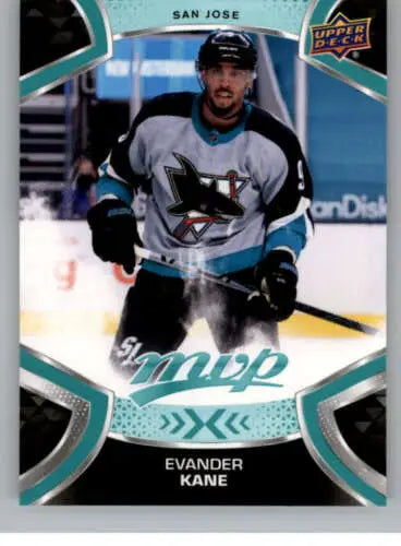 Evander Kane hockey card featuring original gloss from 2021-22 Upper Deck MVP collection