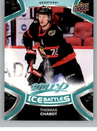 Thomas Chabot hockey card from 2021-22 Upper Deck MVP Ice Battles NM-MT Senators