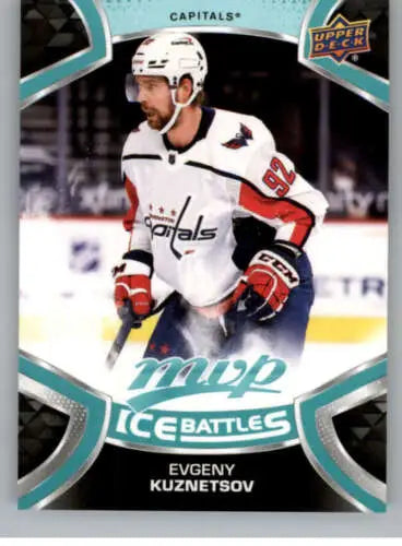 Evgeny Kuznetsov hockey card from 2021-22 Upper Deck MVP Ice Battles NM-MT Capitals