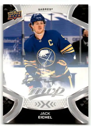 Jack Eichel 2021-22 Upper Deck MVP Silver Script hockey card with original gloss finish