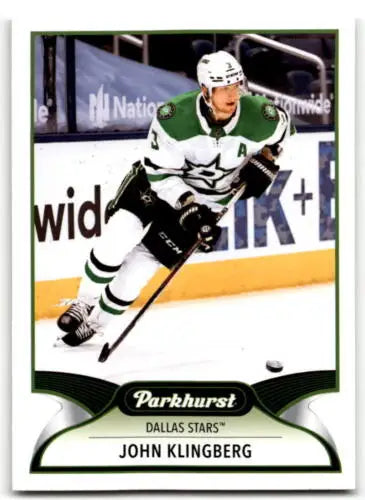 Hockey trading card of John Klingberg in Upper Deck Parkhurst original gloss style